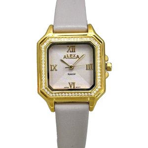 ساعت مچی زنانه الکسا مدل 2019 کالباسی روشن و طلایی