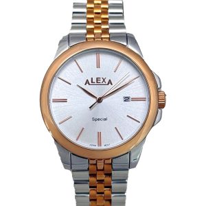 ساعت مچی مردانه الکسا مدل 2015 سیلور و رزگلد