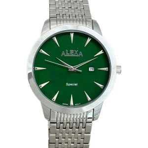 ساعت مچی مردانه الکسا مدل 2013 سیلور و سبز