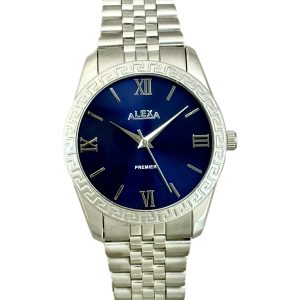 ساعت مچی مردانه الکسا مدل A0056 رنگ سیلور و آبی