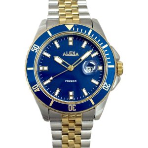 ساعت مچی مردانه الکسا مدل A0058 رنگ طلایی آبی