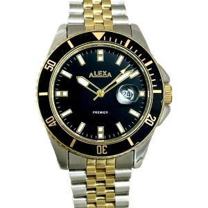 ساعت مچی مردانه الکسا مدل A0058 رنگ طلایی مشکی