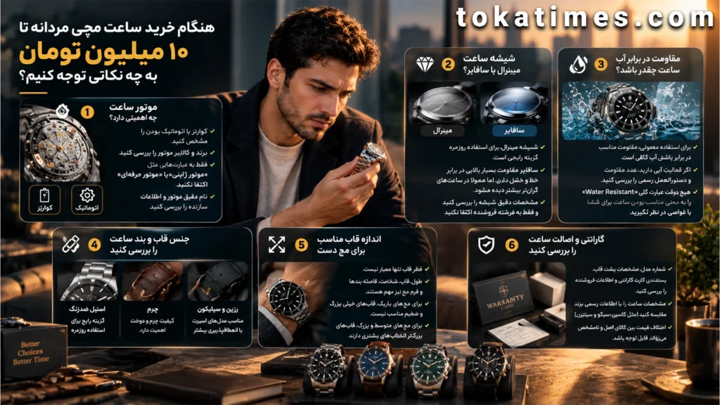 خرید ساعت مچی مردانه تا زیر 10 میلیون تومان